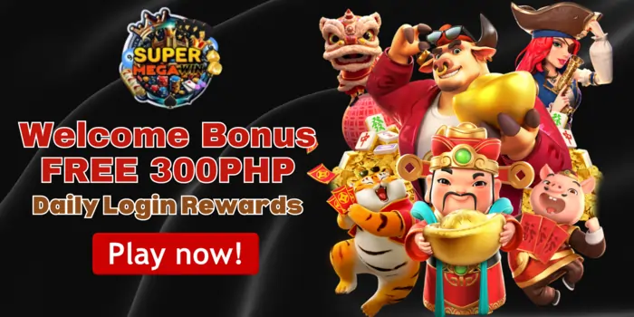 SUPERMEGAWIN welcome bonus 300 banner