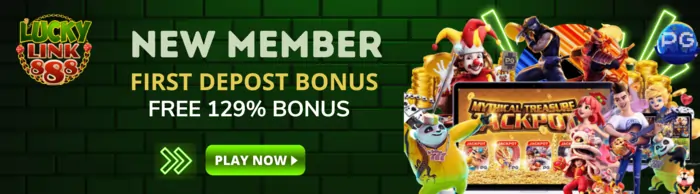 Luckylink888 new member deposit bonus banner